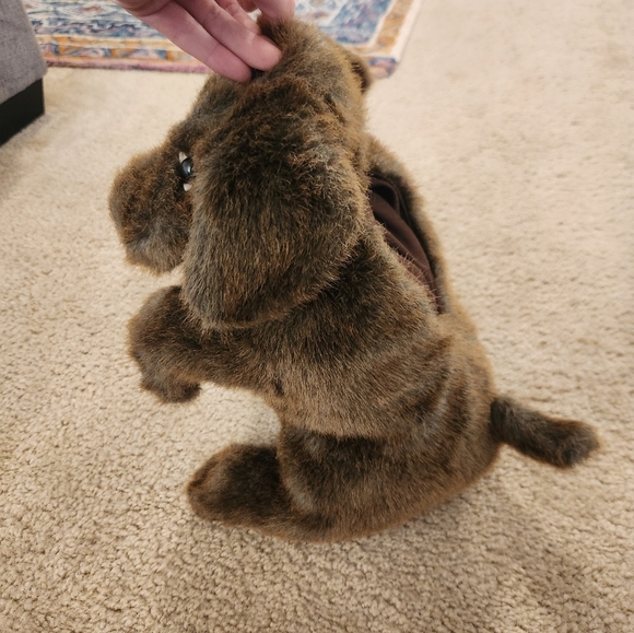 Folkmanis Folktails Hand Puppet Sitting Brown Puppy Dog 15” Large Plush #AA - Picture 4 of 6